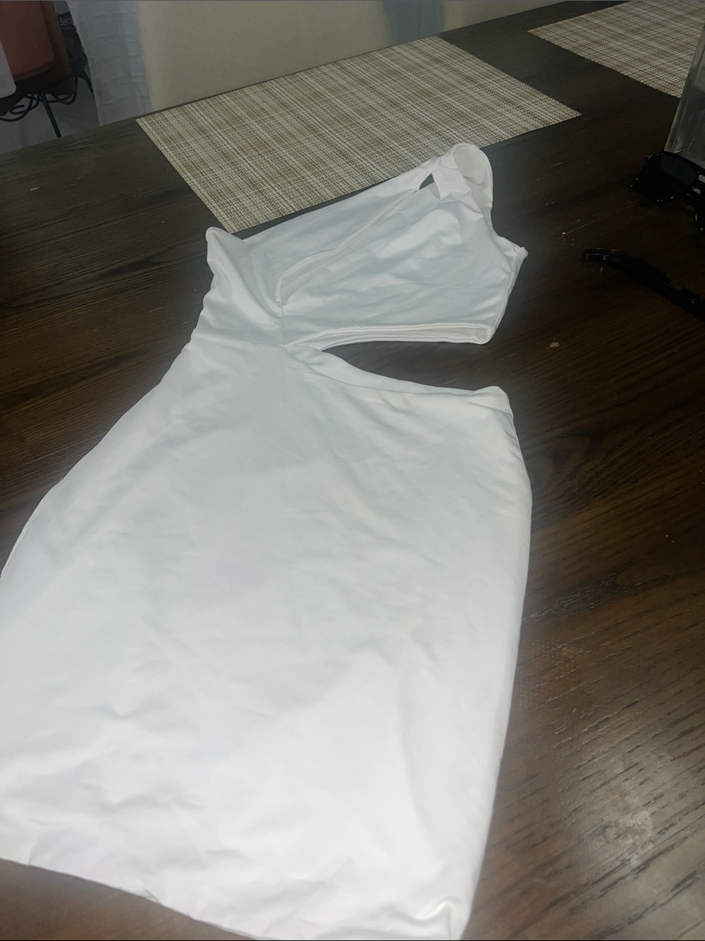 SHEIN White One-Shoulder Cutout Dress